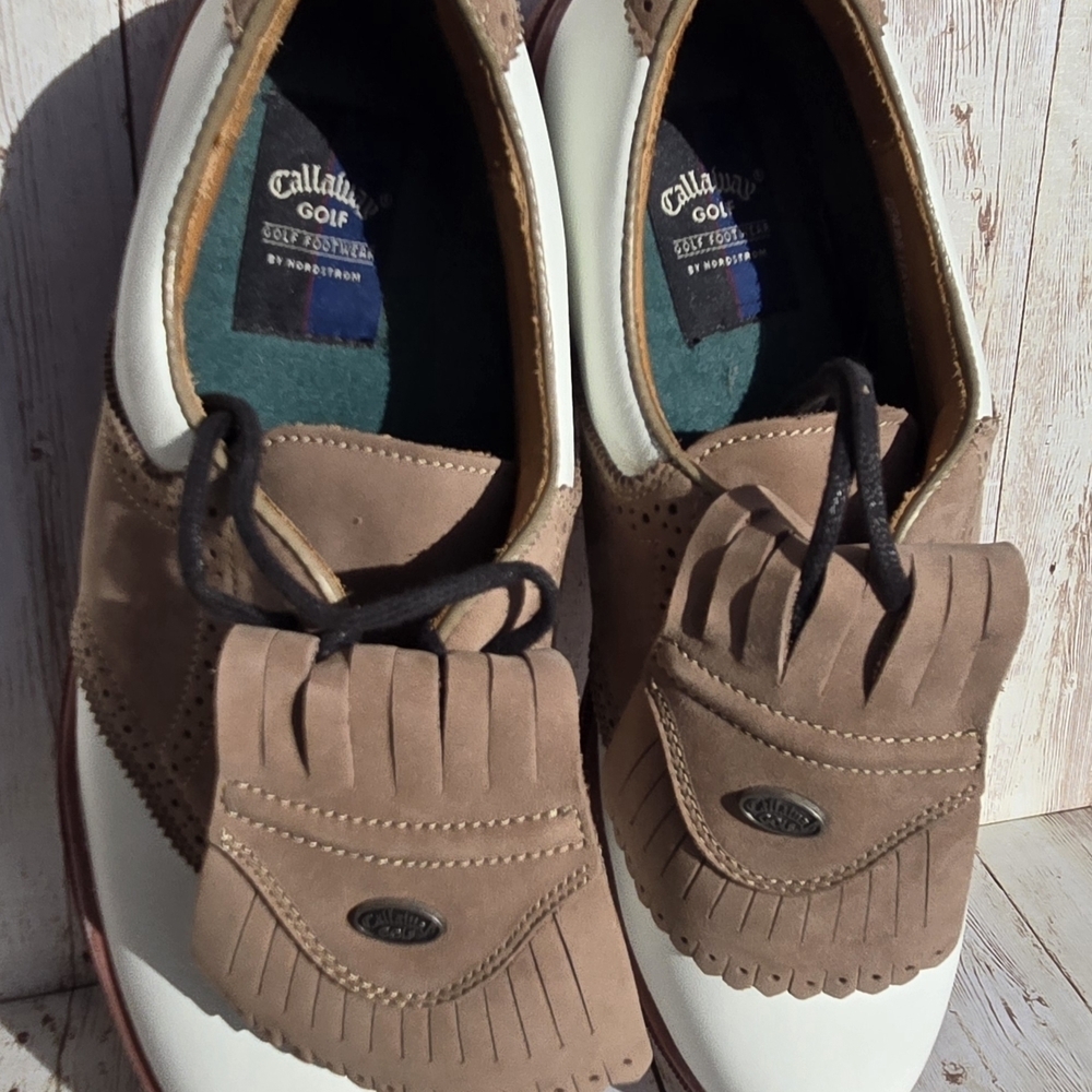 Callaway Broadmoor Golf Shoes 10.5M Men’s Brown Leather Nordstrom Narrow EUC - Picture 9 of 14